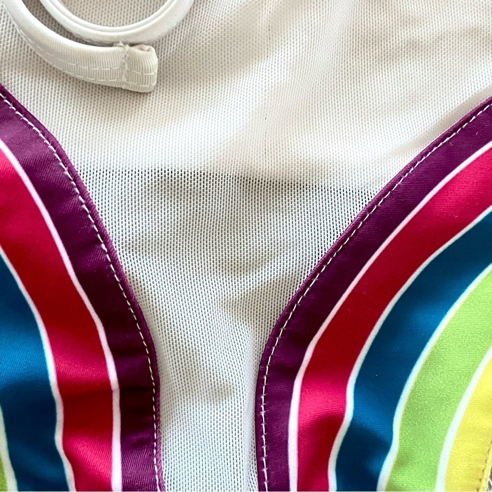 PACIFIC & DRIFTWOOD Double Rainbows Bikini Top in White - Picture 5 of 7